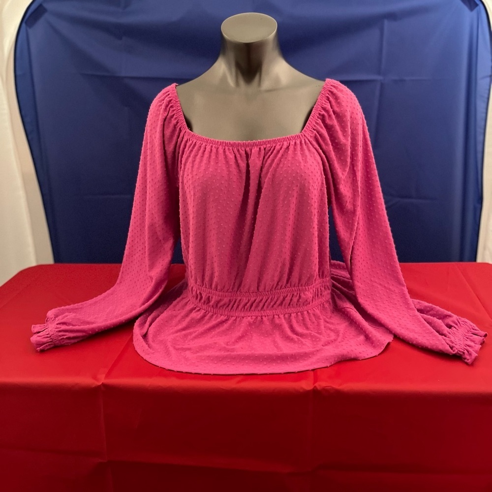 Lane Bryant Magenta Peplum‎ Top NEW